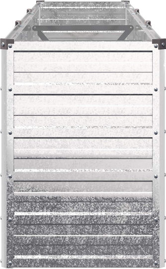 vidaXL Γλάστρα Μεταλλική Ασημί 240x40x55εκ.
