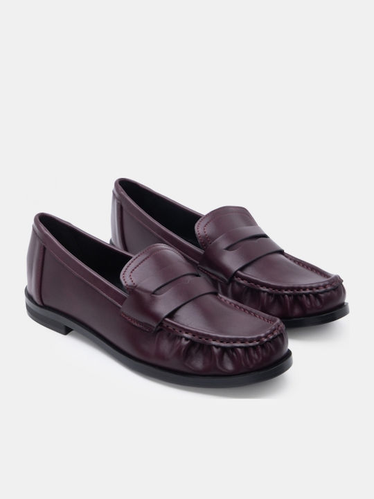 Mocasini Dama Loafers În Culoare Burgundia