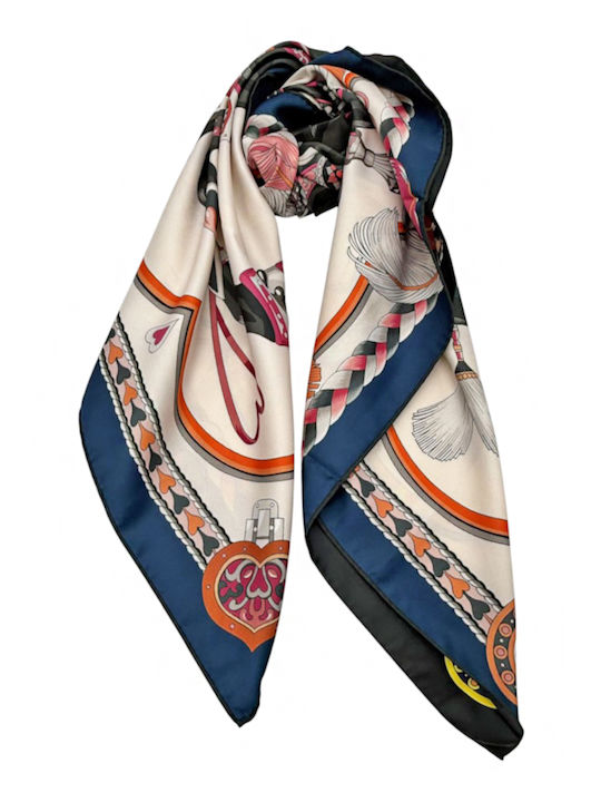 Savil Women's Silk Shawl Navy Blue