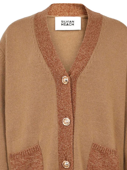 Women's Knitted Brown-Tan Cardigan