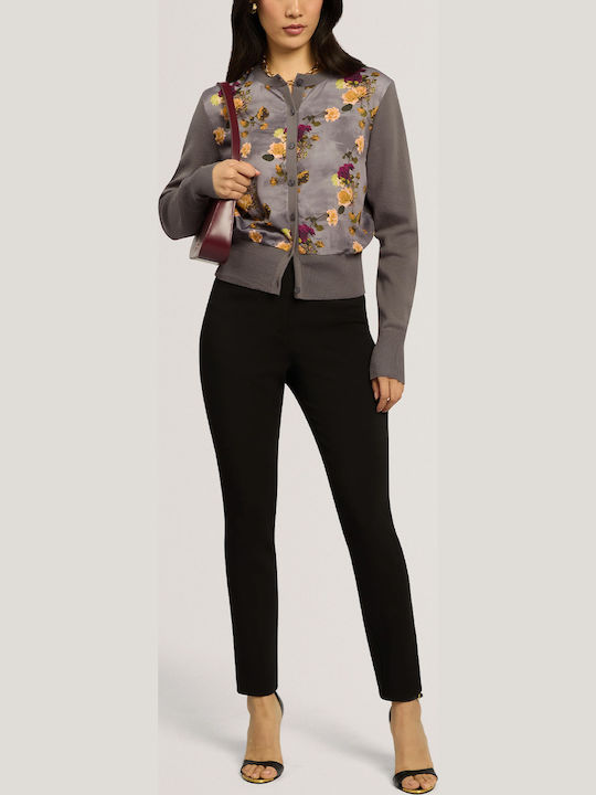 Damen Strickjacke Mittelgrau