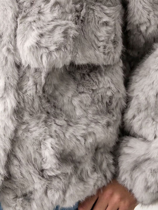 Short Women's Fur Light Grey