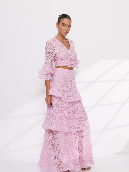 Set Mit Maxi Rosa Damenröcke