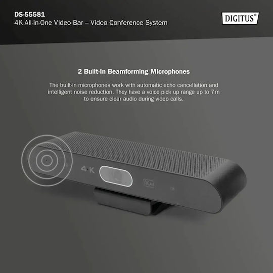 Digitus DS-55581 Σύστημα Συνδιάσκεψης 4K Ultra HD Μαύρο