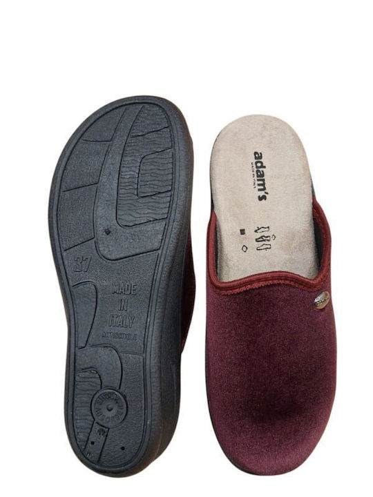 Leder Damen Hausschuhe Burgundisch