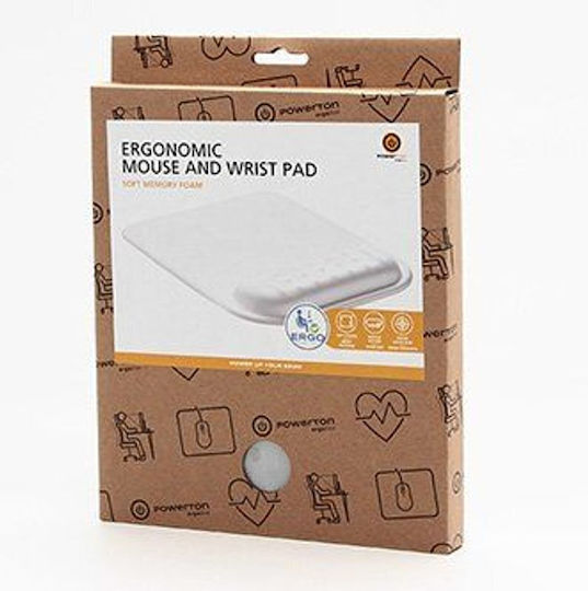 Powerton Pad Pentru Mouse Cu Suport Pentru Încheietura Mâinii Gri