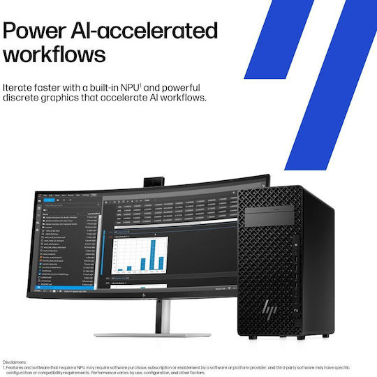 HP Z2 G1i Настолен Компютър (Ultra 9-285K/64GB DDR5/1TB SSD/RTX PRO 2000/W11 Pro)
