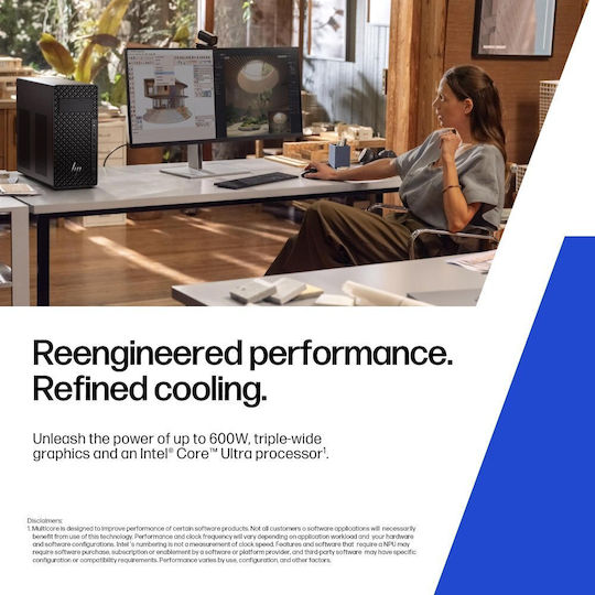 HP Z2 G1i Настолен Компютър (Ultra 9-285K/64GB DDR5/1TB SSD/RTX PRO 2000/W11 Pro)