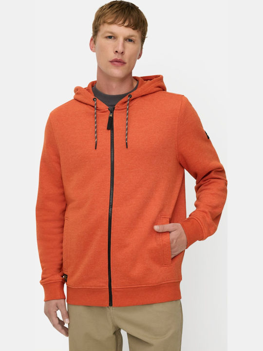 Men's Hooded Cardigan Orange
