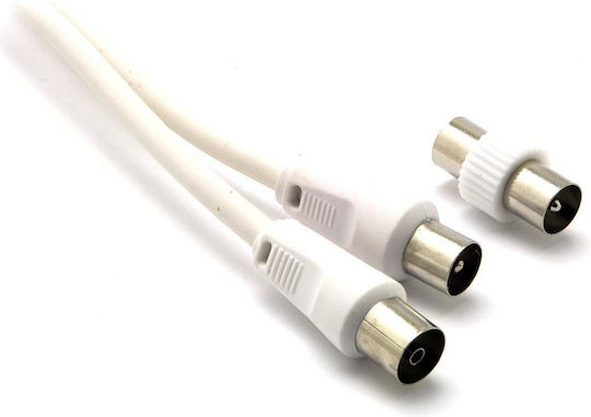 G&BL Cablu Antenă Coaxial de sex masculin - Coaxial de sex feminin Alb 5m (194)
