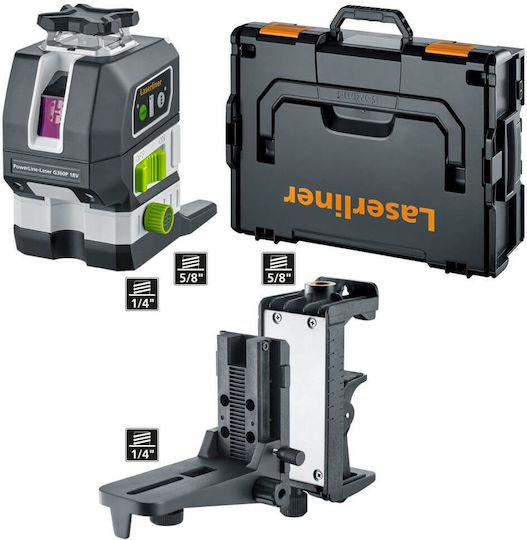 Laserliner Pro PowerLine-Laser G360P Rotary Laser Level with Green Beam 18V with Working Range 60m