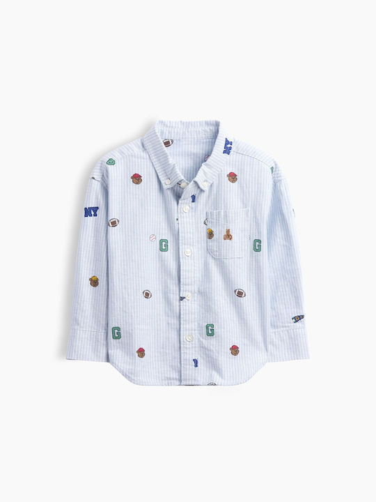 Kids Long-Sleeved Shirt Blue Oxford