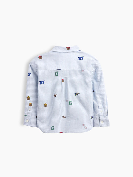 Kids Long-Sleeved Shirt Blue Oxford