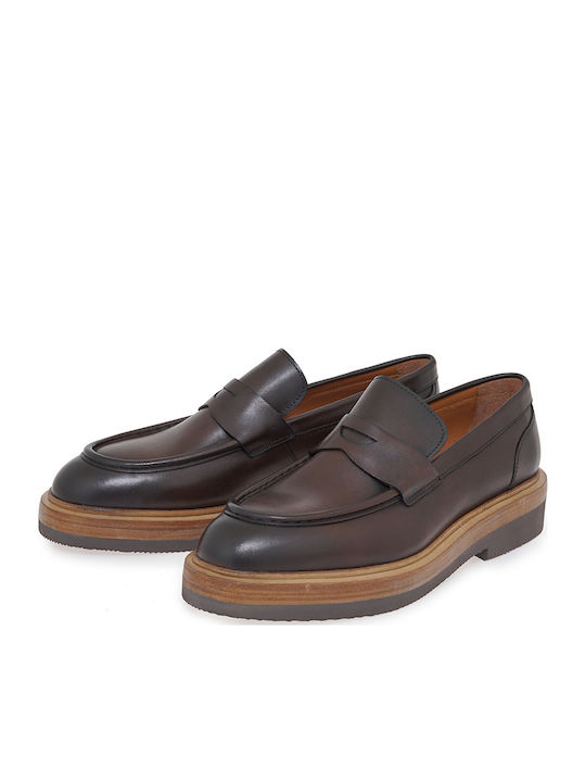 Leather Men's Loafers in Brown Colour