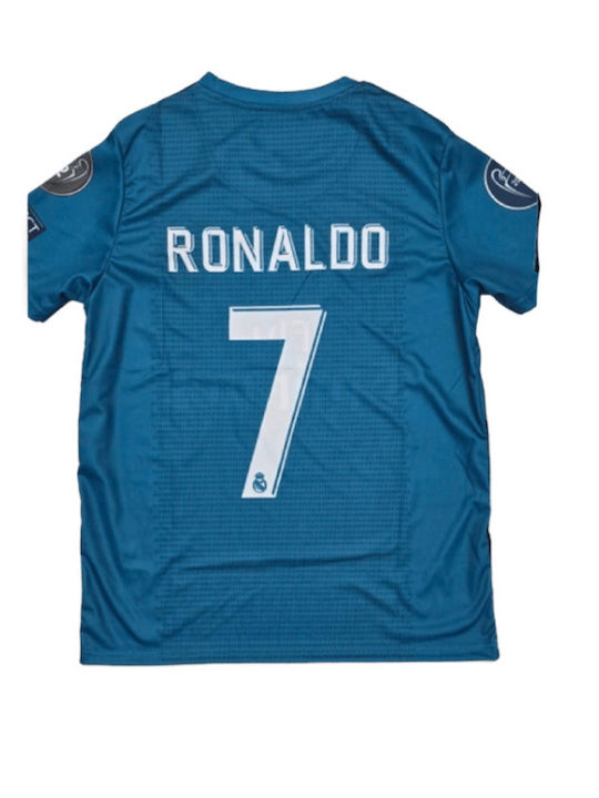 Football Jersey C.ronaldo Real Madrid 2017-2018 Turquoise Balón De Oro Unisex Ab200