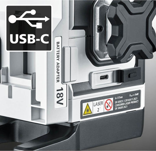 Laserliner Pro PowerPlane-Laser 3G Rotary Laser Level with Green Beam 18V with Working Range 60m