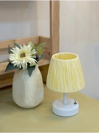 SteweHome Дървено Портатиф Вградено LED с Бяла Шапка и Основa 2 Бройки