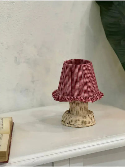 SteweHome Fabric Table Lamp for E14 Socket with Red Shade SteweHome Fabric Table Lamp for E14 Socket with Red Shade