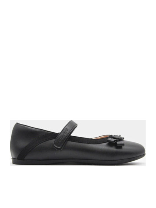 Kids Ballerinas with Hook & Loop Closure Black