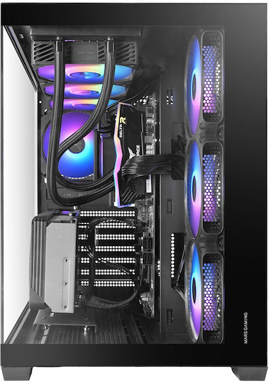 Tacens MCV5 Gaming Midi-Turm Computergehäuse mit Seitenfenster Schwarz