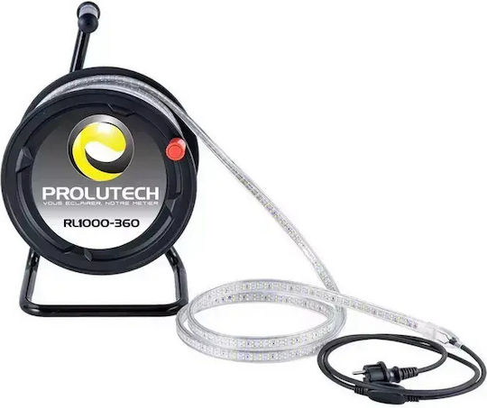 Prolutech Bandă LED Impermeabilă 220V Lumină Alb Natural 25m Tip SMD2835 cu Sursă de Alimentare