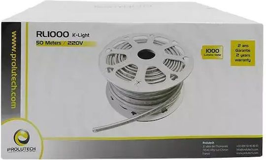 Prolutech Bandă LED Impermeabilă 220V Lumină Alb Natural 50m Tip SMD5050