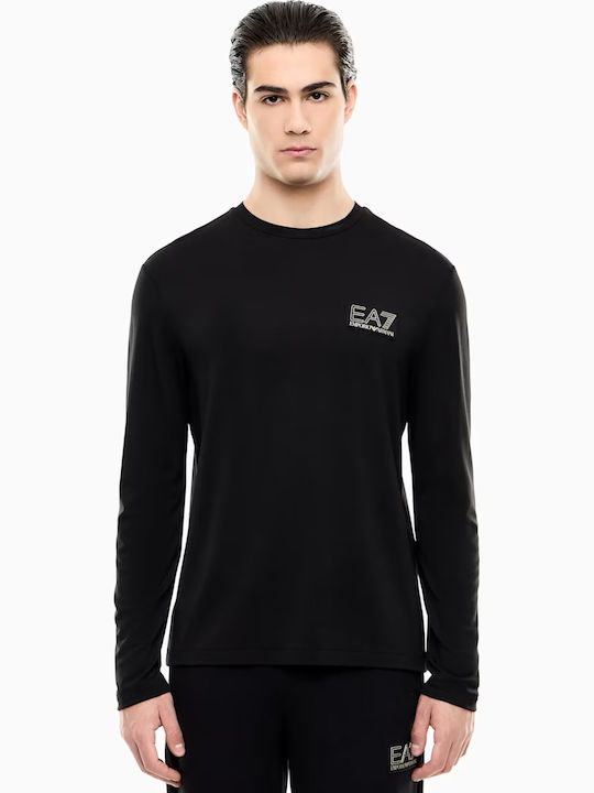 Athletic Long Sleeve Black Blouse