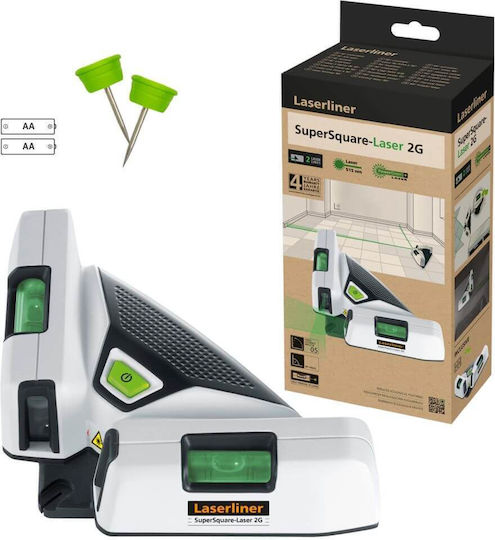 Laserliner SuperSquare-Laser 2G Линеен Лазерен Нивелир със Зелен Лъч 1.5V с Работен Обхват 40m