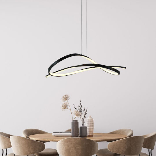 Vivalux Black LED Pendant Light with Adjustable White Light 62x31x120cm