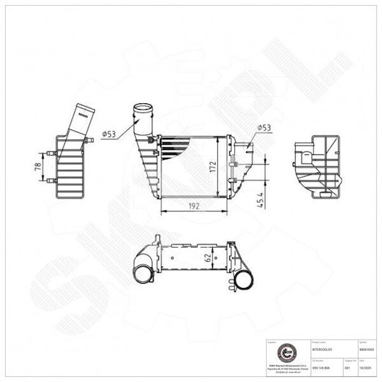 Radiator Aer Supraalimentare Audi A4 B5 Skoda Superb I Vw Passat B5 59145806