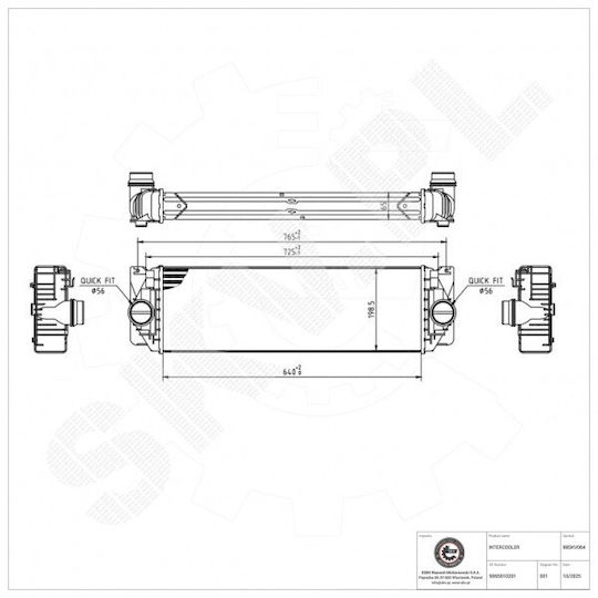 Charge Air Cooler Mercedes-benz Sprinter Vw Crafter 30-35 30-50 A9065010201