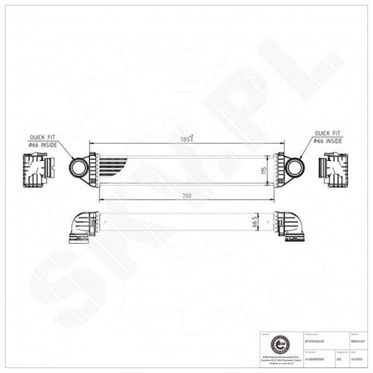 SKV Auto-Kühlschrank Motor Luft Überfüllung Mercedes-benz A-Klasse W169 B-Klasse W245 A1695000000