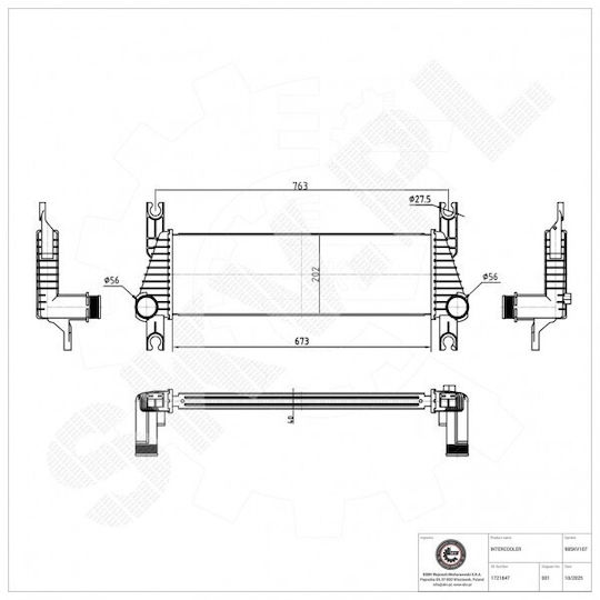 Радиатор на въздуха за пълнене Ford Ranger 1721847