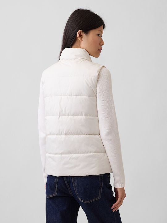 Women's Sleeveless Puffer Jacket for Winter Ivory Frost