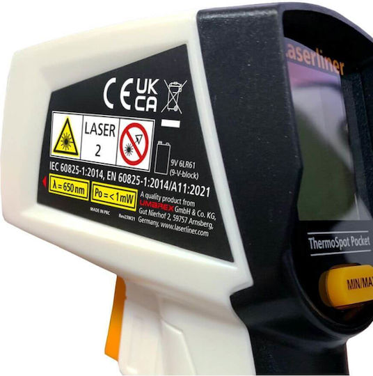 Laserliner Thermospot Infrarot- und Laserthermometer Für Temperaturen Bis 400°C Mit Verhältnis Von Abstand Zum Ziel 12:1