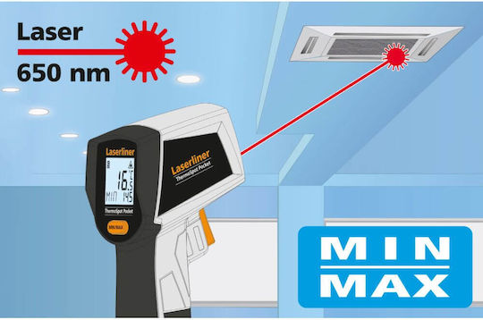 Laserliner Thermospot Infrarot- und Laserthermometer Für Temperaturen Bis 400°C Mit Verhältnis Von Abstand Zum Ziel 12:1