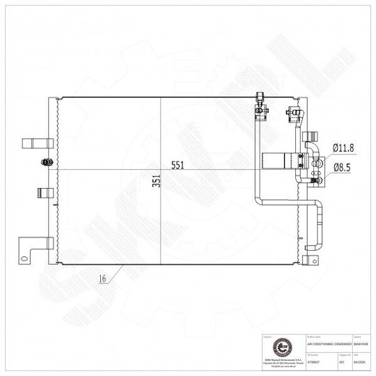 Air Conditioning Condenser Saab 9-3 Without Dehydrator 4758637