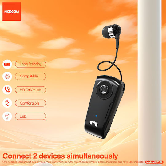 Moxom MX-WL87 In-ear Bluetooth Handsfree Lapel Headset Black