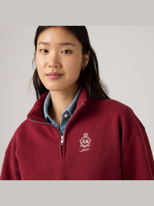 Women's Sweatshirt Cardigan Burgundy