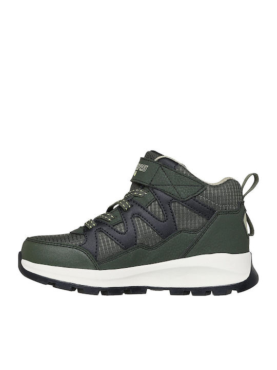 Kids Sneakers High With Hoop & Loop Closure Khaki