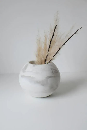 SteweHome Διακοσμητικό Βάζο Λευκό Φ14xΥ14cm