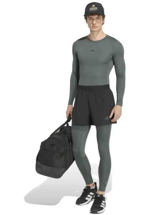 adidas Techfit Мъжка Термоизолационна Риза с Дълъг Ръкав Compression Зелена