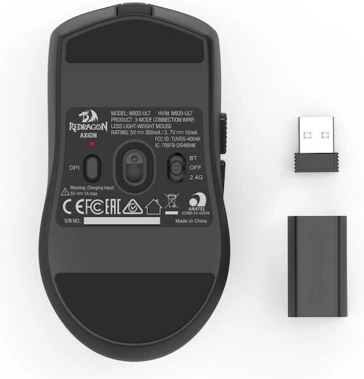 Redragon Axion M933-ULT Безжично Геймърско Мишка 45000 DPI Черно