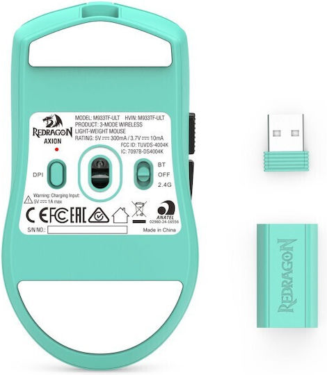 Redragon Axion M933TF-ULT Wireless Gaming Mouse 45000 DPI Turquoise