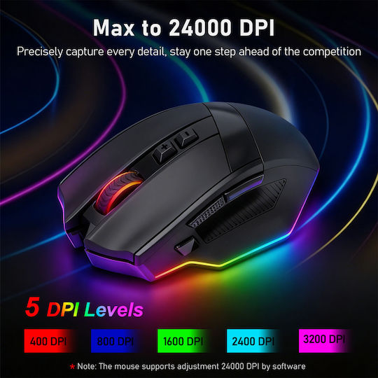 Redragon M923-WL Ασύρματο Gaming Ποντίκι Μαύρο