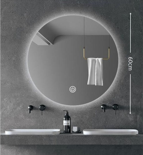 Smart Oglindă Rotundă De Baie Cu Lumini LED Și Atingere 60x60cm