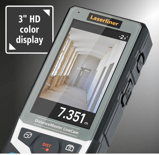 Laserliner Laser Entfernungsmesser DistanceMaster LiveCam Bluetooth mit Messbereich 0,2m-150m