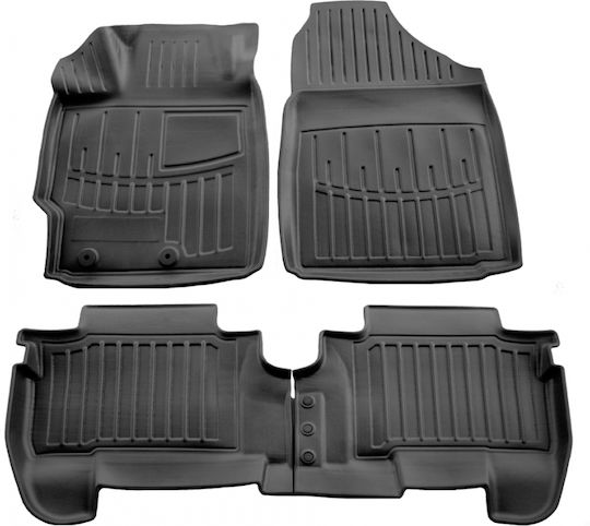 Race Axion Satz Vorder- und Hintermatten Wannenartig 5Stück aus Gummi für Toyota Yaris 2006-2011 Schwarz