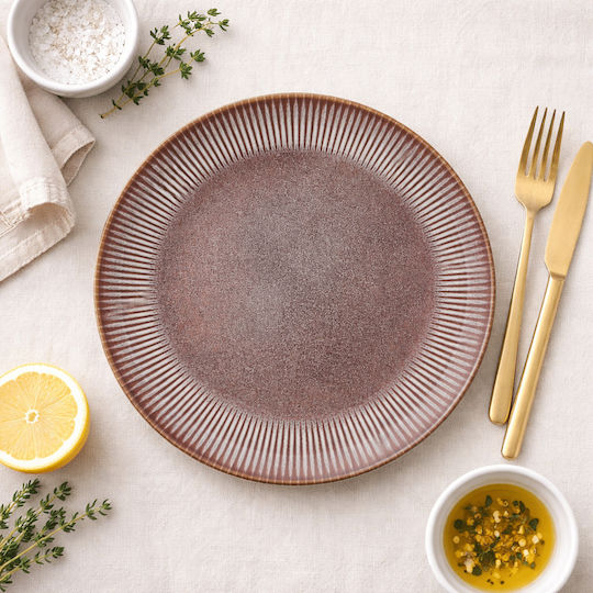 Cryspo Trio Brown Ceramic Dinnerware Set 40pcs