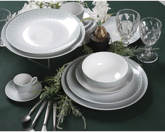 Cryspo Trio Turquoise Porcelain Dinnerware Set 40pcs